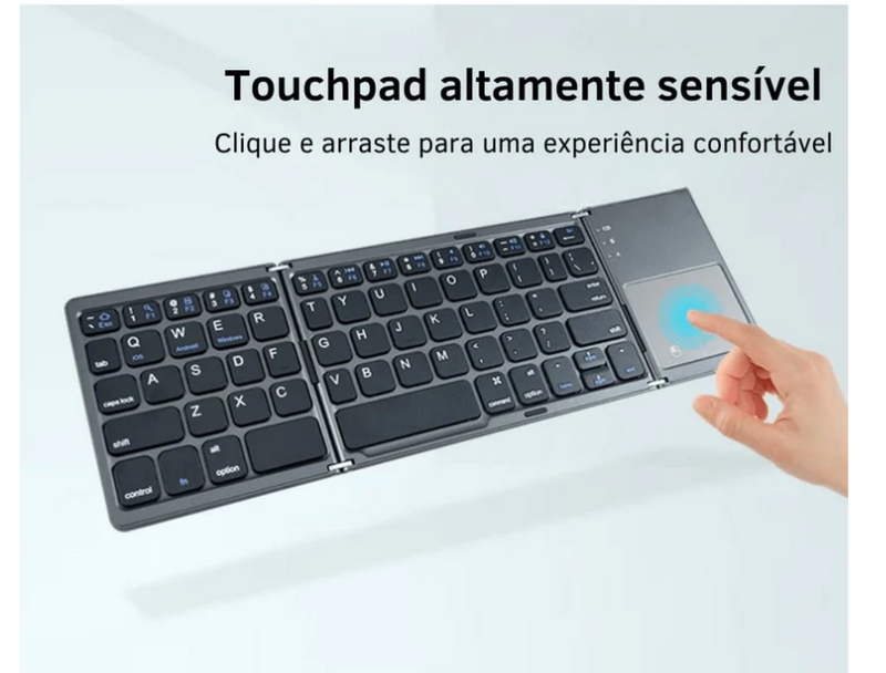 Mini Teclado Bluetooth Dobrável