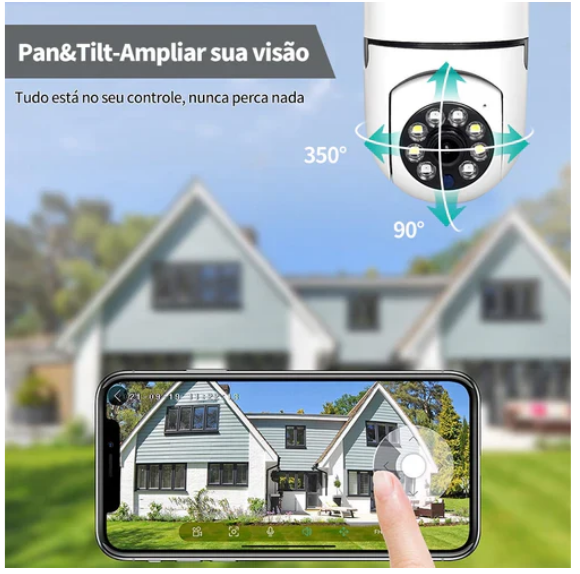 Câmera de Segurança Full HD Wi-Fi Inteligente 360 IP 5G