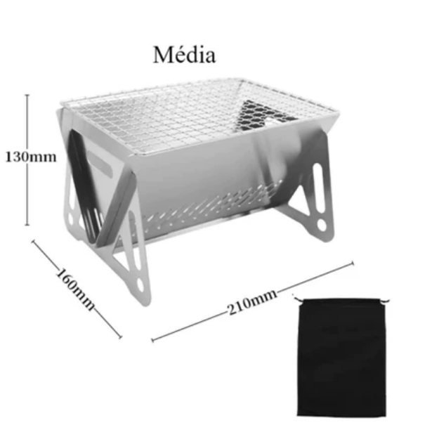 Churrasqueira Portátil InoxGrill [AÇO INOXIDÁVEL]