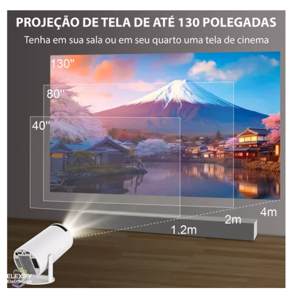 Projetor de Cinema Portátil 4K