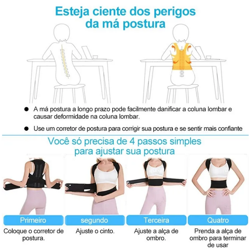 Corretor Postural Ajustável Unissex