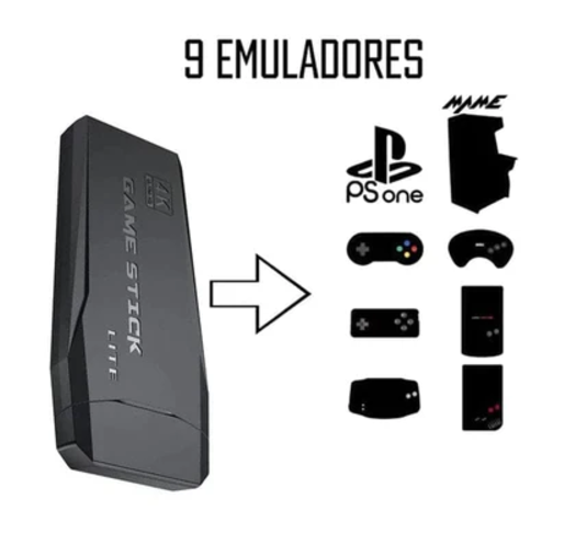 Video Game Stick Retrô 4K 2 Controles 10.000 Jogos